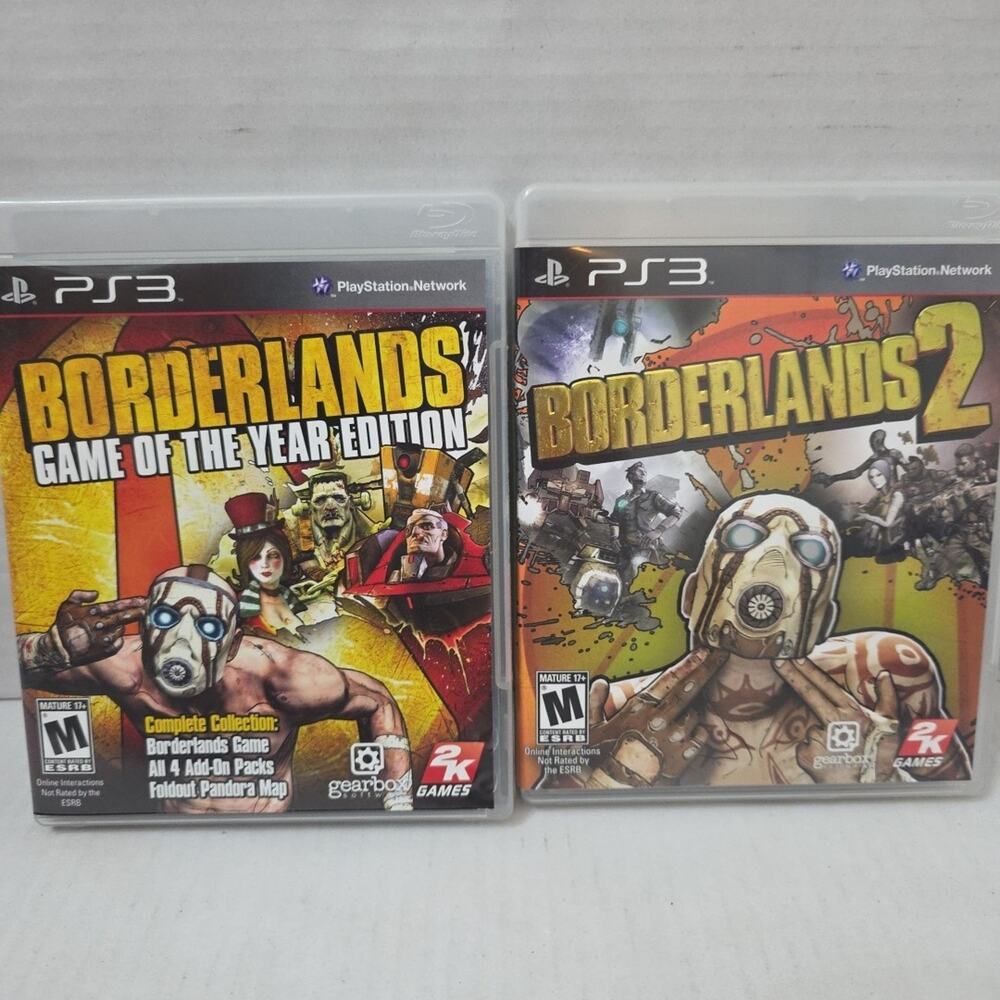 Lot Of 2 PS3 Games Borderland Game If Year Edition And Borderlands 2 Mint CIB